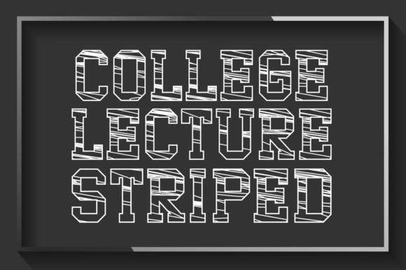 College Lecture Striped: A Bold Display Font for Crafters and Makers