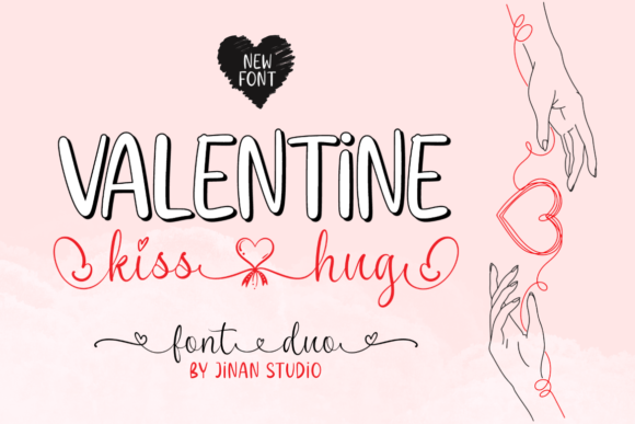 Valentine Kiss Hug Duo: A Font Duo for Romantic Branding